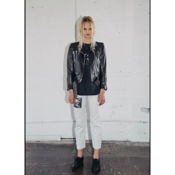 BARRY YU New York Patch Jeans in Light Wash Blue Denim - Picture 2 of 6